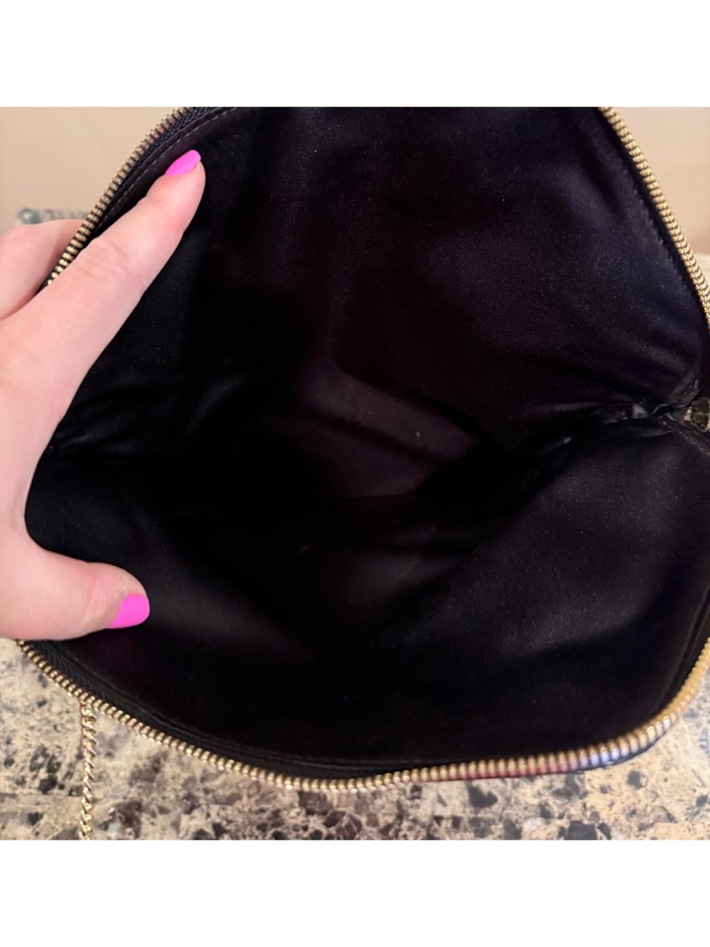 Henri Bendel Black Calf Hair & Croc Embossed Convertible Crossbody Clutch Bag - Picture 12 of 15